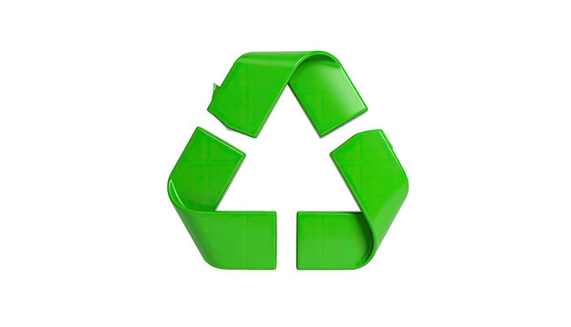 Green recycle symbol on black; bent arrows forming triangle