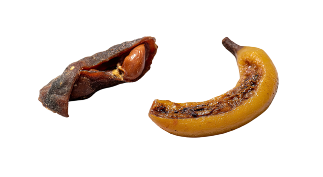 Overripe and decaying fruit dried date and banana