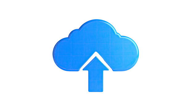 Blue cloud icon with upward arrow on a black background (1) - Powered by Adobe