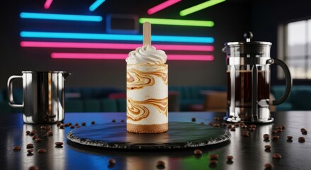 Peanut butter cheesecake Overhead shot of a chocolate cake decorated with honeycomb and nuts, sitting on a wooden board next to a painter's palette.