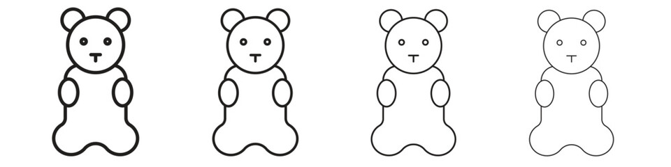 Gummy bear icon. Simple graphic element set