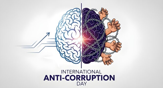 Promote ethics and transparency with this anti-corruption graphic symbolizing freedom from corruption for a just and equitable society, global integrity - Powered by Adobe