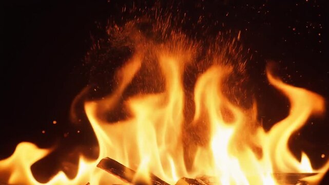 Burning fire flame close up video footage. For action content.