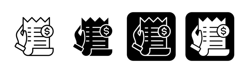 Bill Payment Icon Line and Black Fill Style Collection