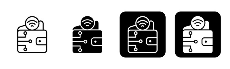 Obraz premium Digital Wallet Icon Line and Black Fill Style Collection
