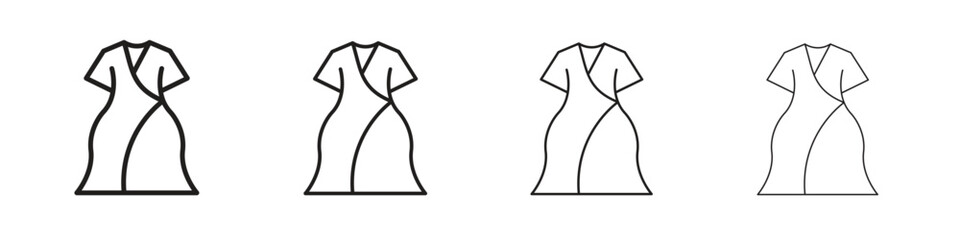 Jersey wrap dress icon. Simple graphic element set