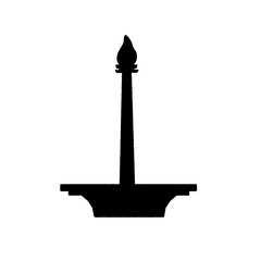 National Monument Monas silhouette Jakarta Indonesia landmark illustration