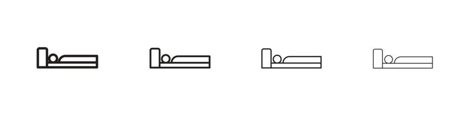 Laying in bed icon. Simple graphic element set