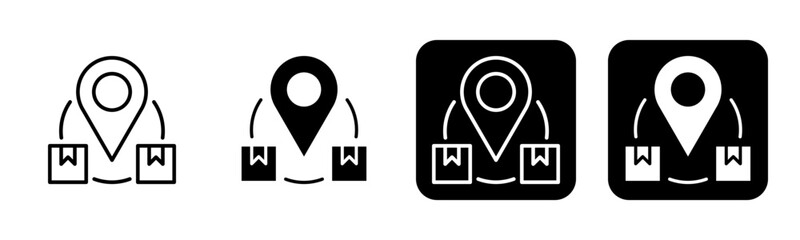 Product Positioning Icon Line and Black Fill Style Collection