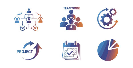 Fototapeta premium Abstract geometric icons set for business and technology concepts