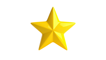 Glossy yellow star against black background