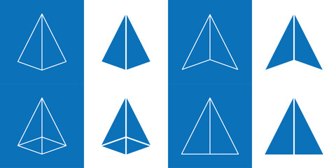 Pyramid 3d infographic icon set. Vector illustration.