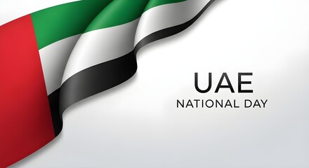 Waving flag of the united arab emirates celebrating national day