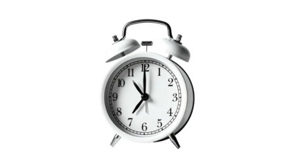 White bedside clock showing 700 isolated on black