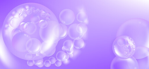 Hyaluronic acid and Niacinamide, purple collagen serum drops with cosmetic advertising background ready to use, illustration vector.