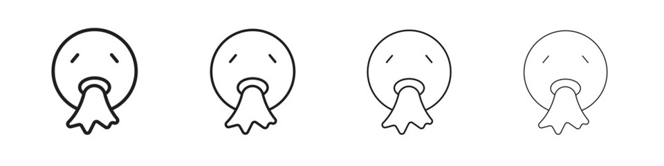 Puking emoji icon. Simple graphic element set