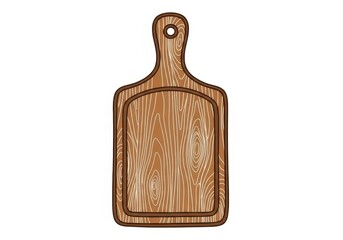 Fototapeta premium Illustration of a wooden cutting board isolated on white background