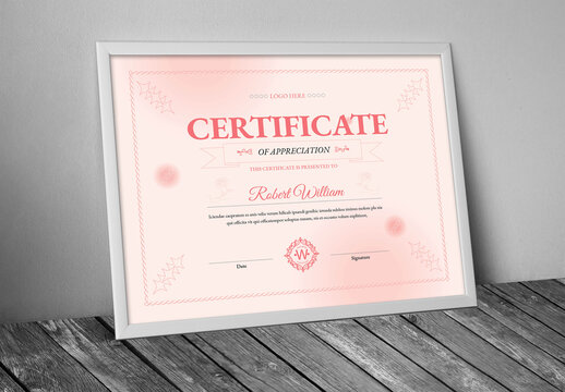 Simple Certificate of Achievement Landscape Layout