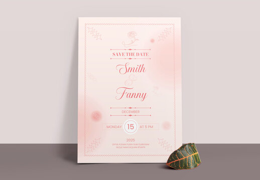 Wedding Cermenony Invitation Card Template