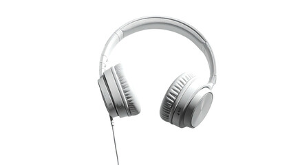 White over-ear headphones on black background, angled to the left
