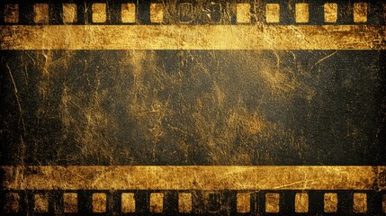 Aged vintage film strip with perforations and textured grunge background