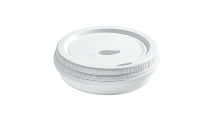 White takeout cup lid with a single open drinking hole