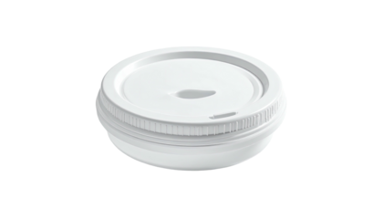 White takeout cup lid with a single open drinking hole