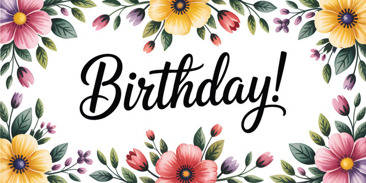 happy birthday card with flowers