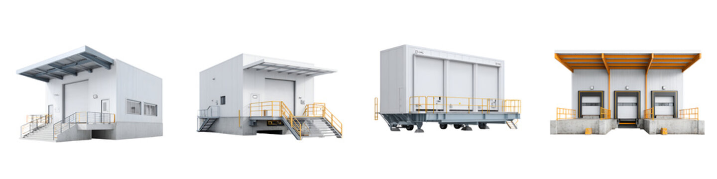 Warehouse Loading Dock Set - Industrial Building Illustrations