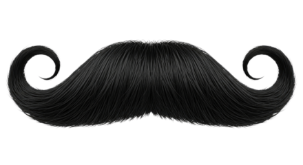 Black moustache transparent background cutout png