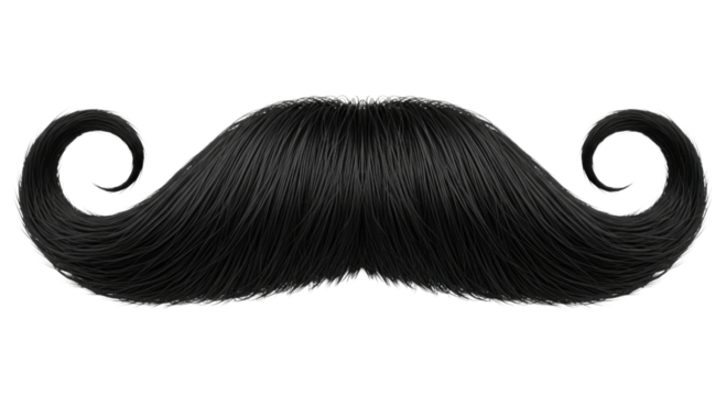 Black moustache transparent background cutout png