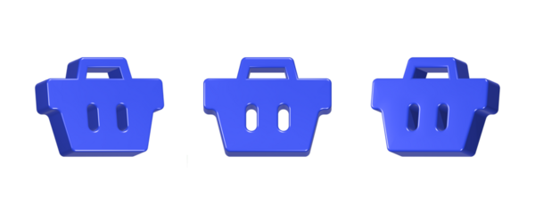 3d rendering icon blue shopping cart