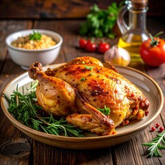 Roasted Chicken with Rosemary and Garlic - A Delicious and Healthy Meal.