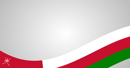 Waving Oman flag on Gradient Background for Copy Space