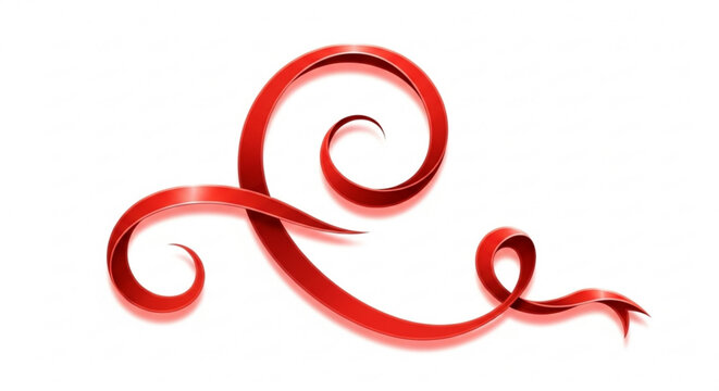 Elegant red ribbon design isolated on, perfect for adding a touch of sophistication and festive cheer to your creative projects