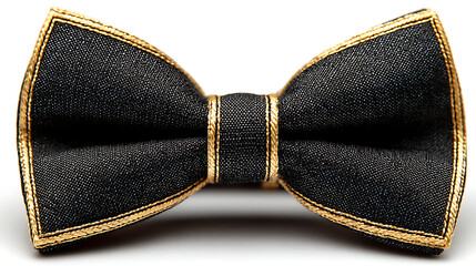 black and gold bow isolated on white background