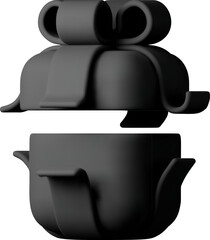 3D open gift box with ribbon - Gift box 3d black.