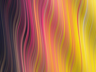 Wavy lines blend dark, pink, and yellow for abstract texture.