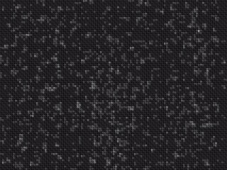 Black woven texture with scattered light pixels creates a subtle pattern.