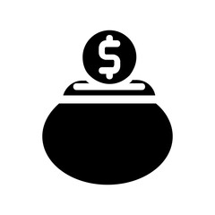 vector illustration of a savings money glyph icon