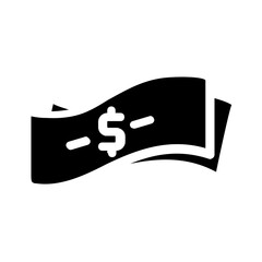 money paper glyph icon illustration vector