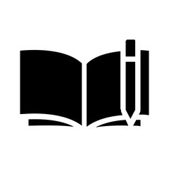 open book with pen vector illustration