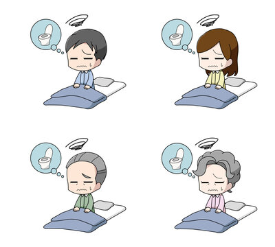 トイレで目が覚める大人のイラスト4種類セット