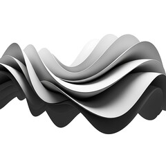 Abstract wavy monochrome shape isolated on white background