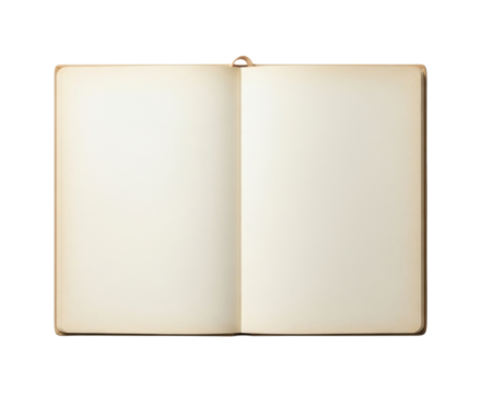 Open blank notebook transparent background cutout png
