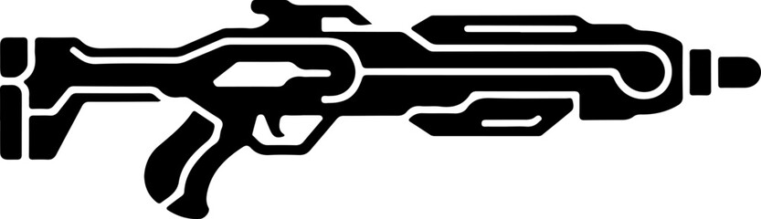 Stylized Plasma Rifle  silhouette vector illustration
