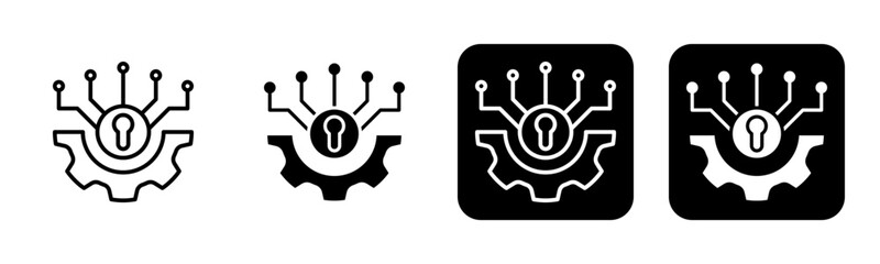 Technology Icon Line and Black Fill Style Collection