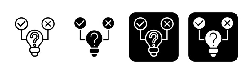 Hypothesis Icon Line and Black Fill Style Collection