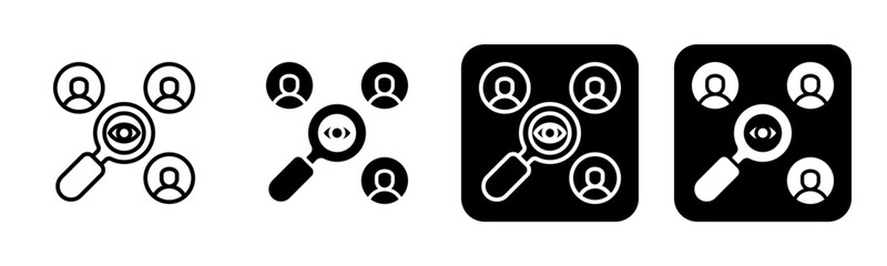 Observation Icon Line and Black Fill Style Collection