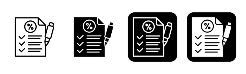 Evaluation Icon Line and Black Fill Style Collection